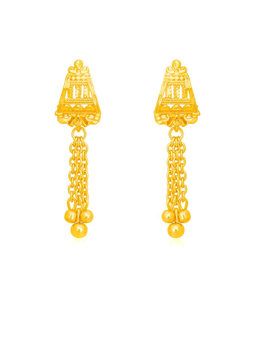 gold plated metal drop earring - 20754644 - Standard Image - 1