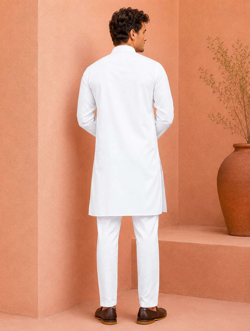 men pack of 2 solid mandarin neck kurta - 20754768 -  Standard Image - 4