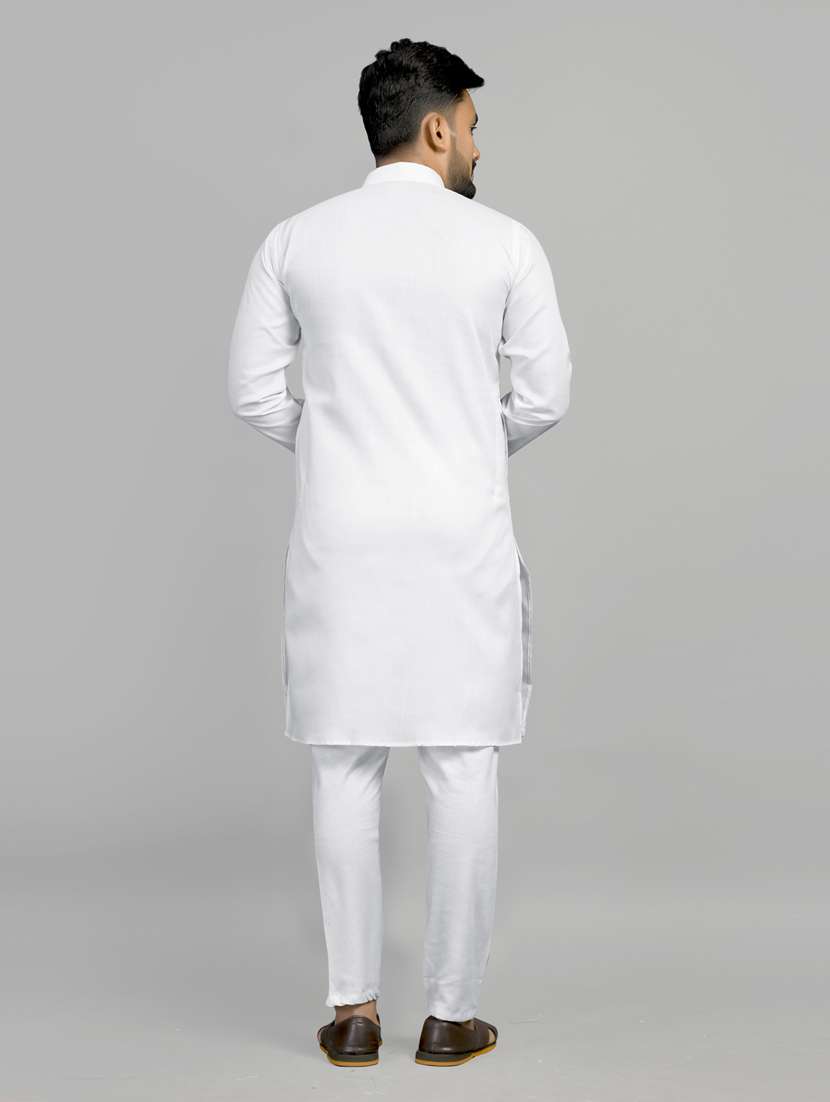 men pack of 2 solid mandarin neck kurta - 20754769 -  Standard Image - 4