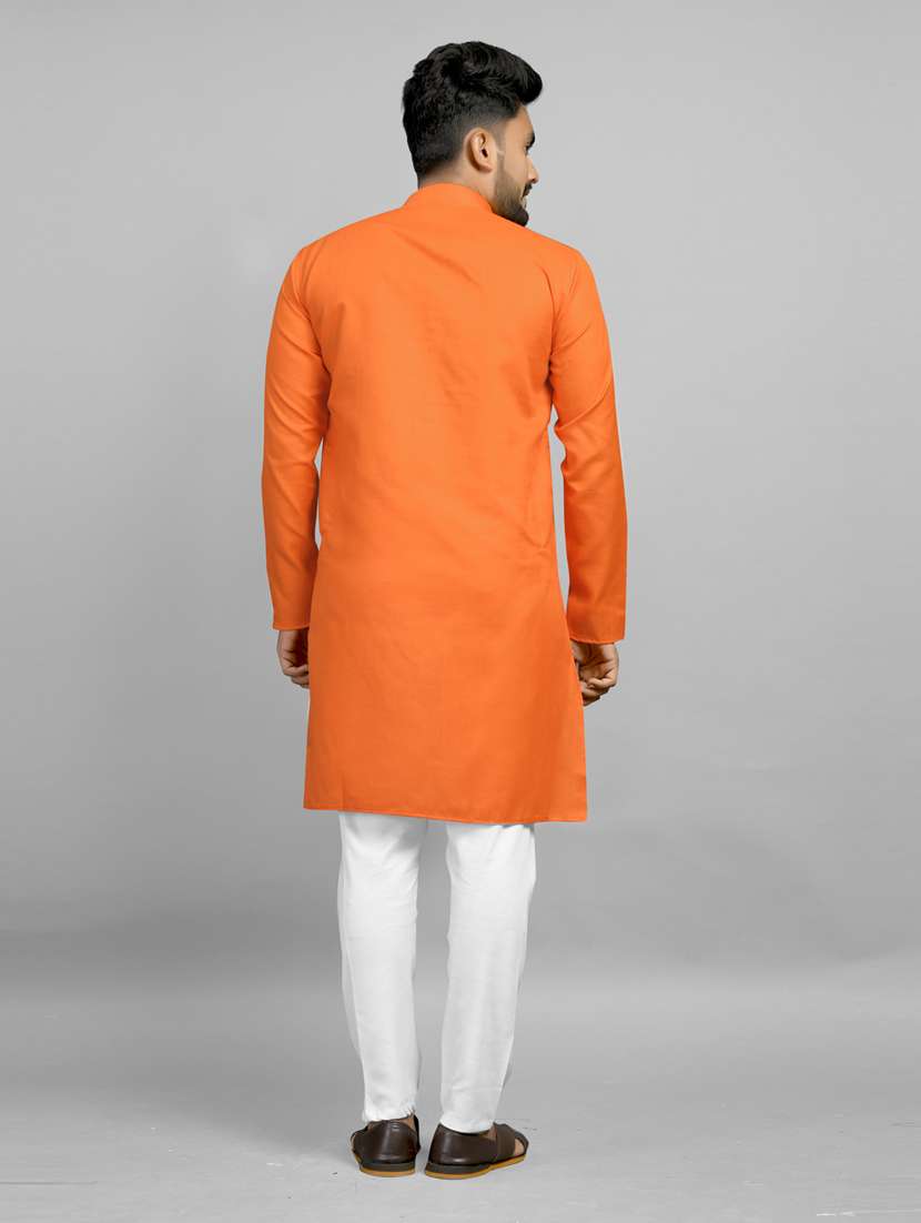 men pack of 2 solid mandarin neck kurta - 20754775 -  Standard Image - 4