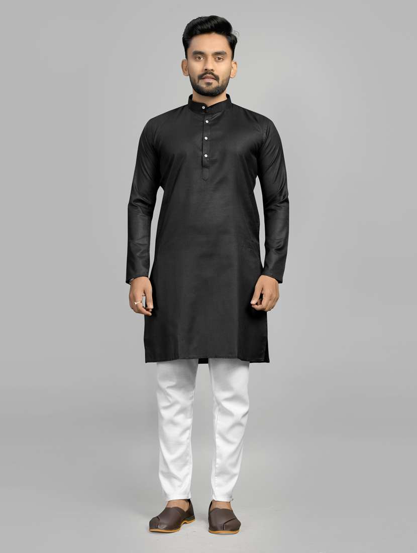 men pack of 2 solid mandarin neck kurta - 20754777 -  Standard Image - 1