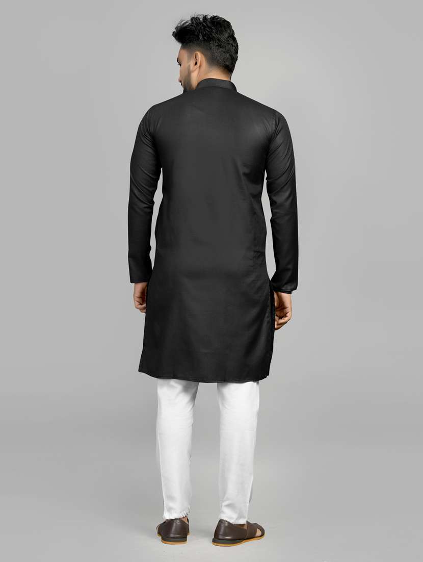 men pack of 2 solid mandarin neck kurta - 20754785 -  Standard Image - 4
