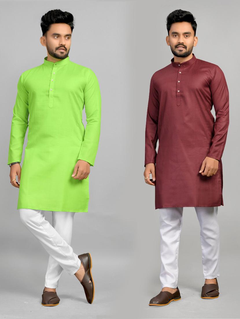 pack of 2 multi coloured solid long kurta - 20754829 -  Zoom Image - 0