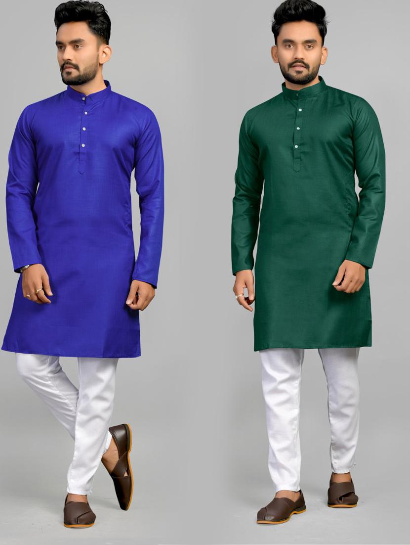 pack of 2 multi coloured solid long kurta - 20754833 - Zoom Image - 0