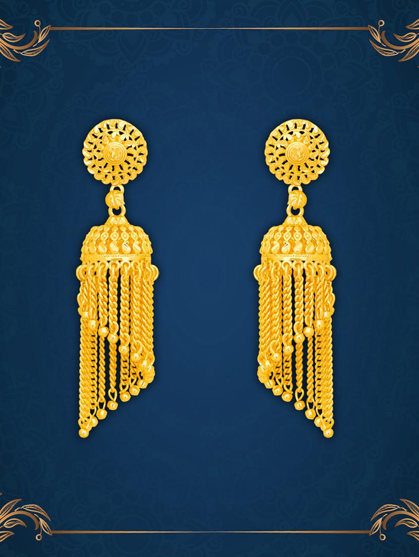 womrn gold plated jhumka earrings - 20754854 -  Zoom Image - 0