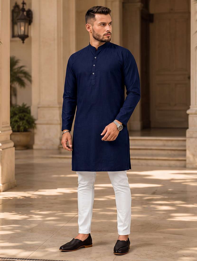 men pack of 2 solid kurta pyjama set - 20754965 -  Standard Image - 1