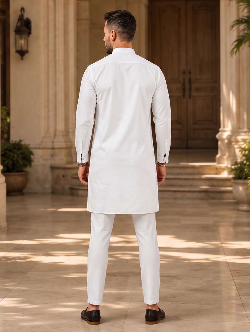 men pack of 2 solid kurta pyjama set - 20754965 -  Standard Image - 4