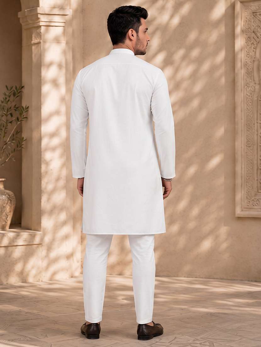 men pack of 2 solid kurta pyjama set - 20754967 -  Standard Image - 4