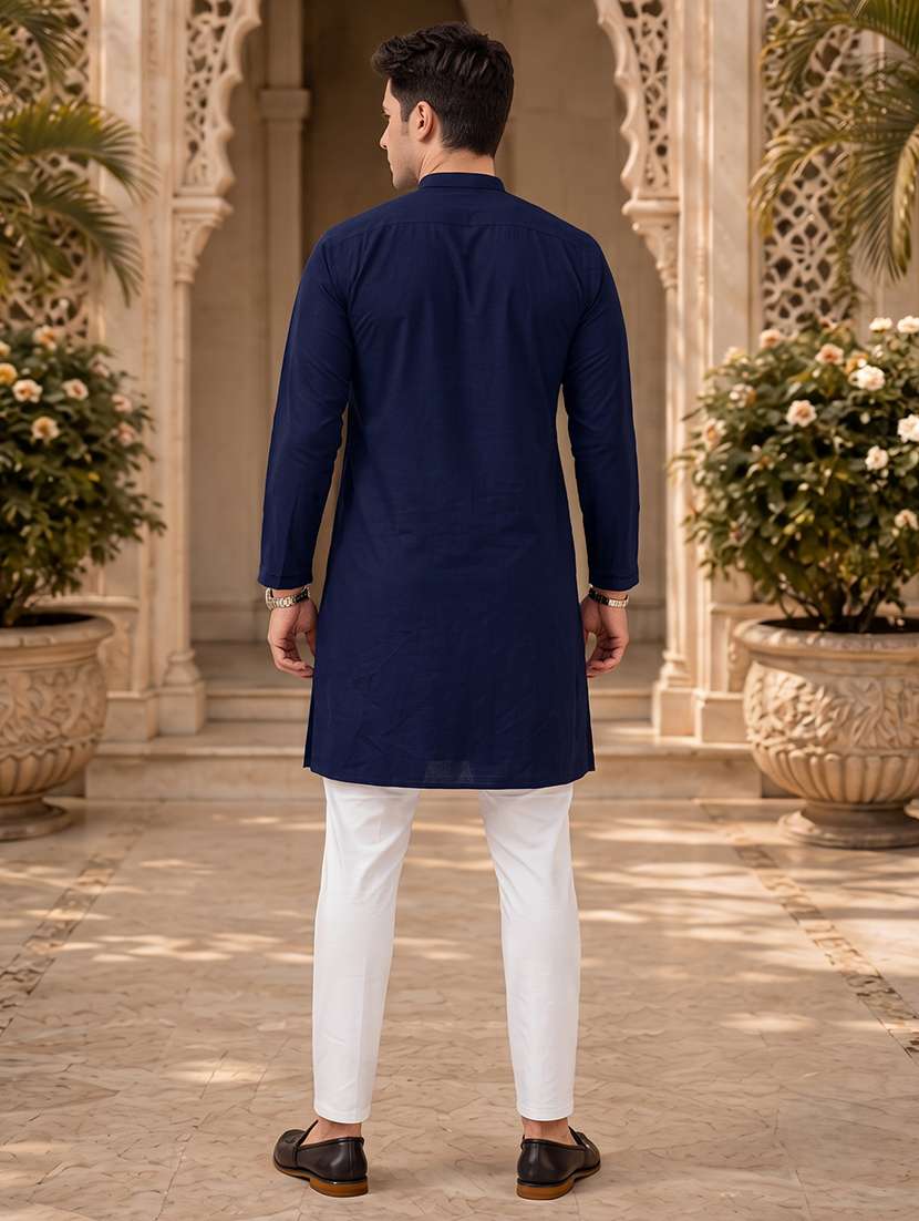 Men Pack Of 2 Solid Kurta Pyjama Set - 20755004 -  Standard Image - 4