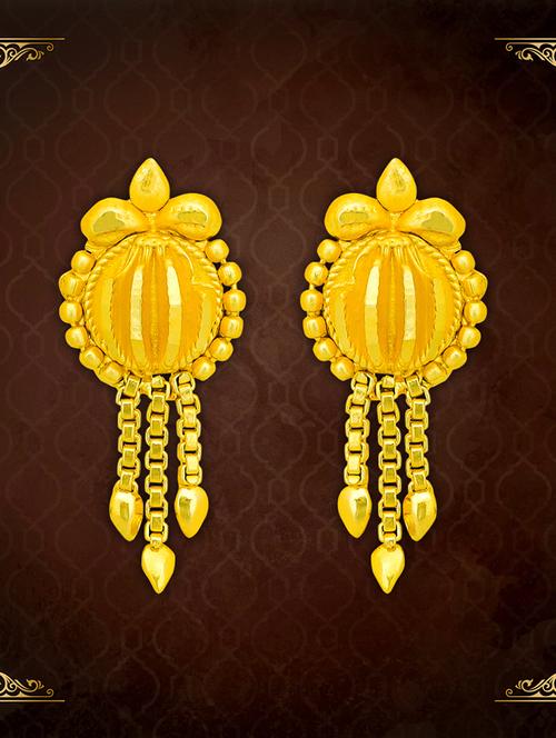 gold plated metal drop earring - 20755060 - Standard Image - 0