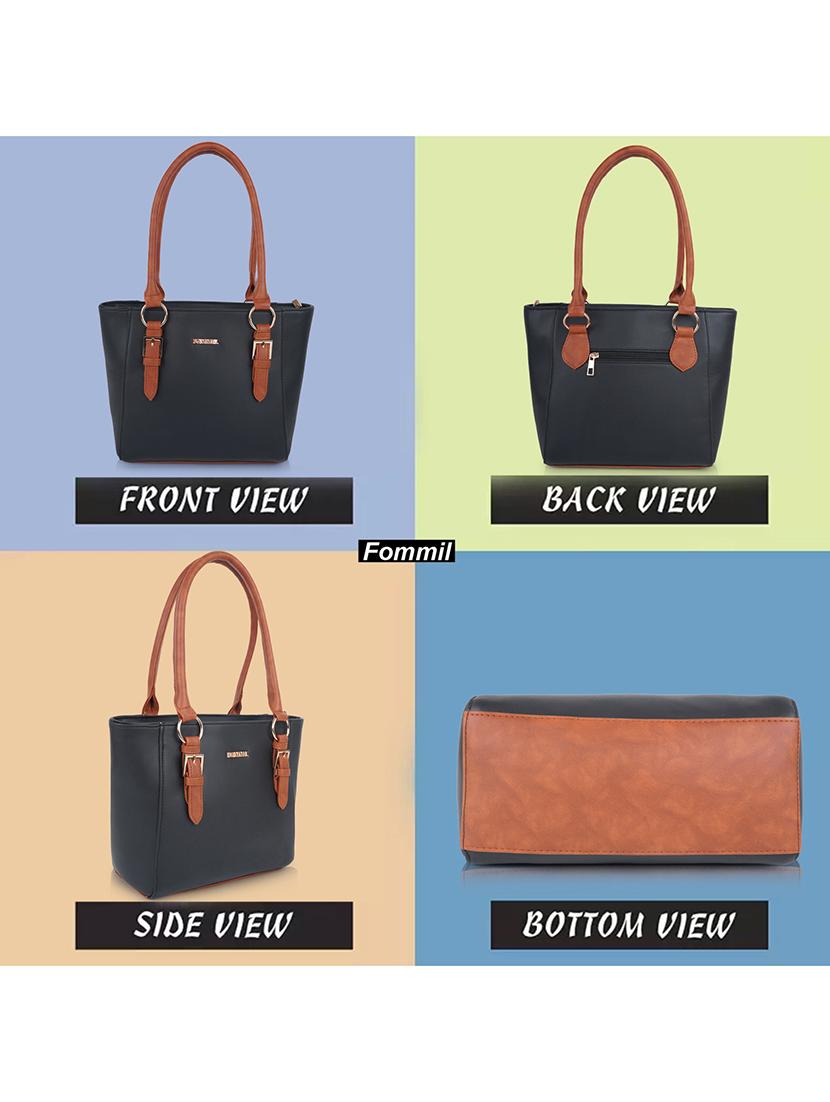black leatherette (pu) handbag - 20755065 - Standard Image - 1