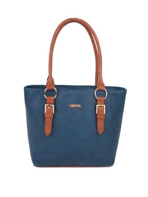 blue leatherette (pu) handbag - 20755066 - Standard Image - 0