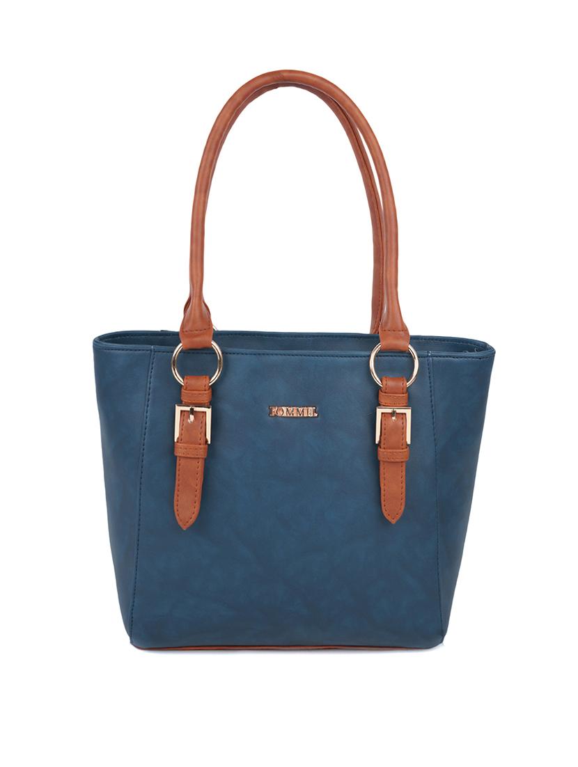 blue leatherette (pu) handbag - 20755066 - Zoom Image - 0