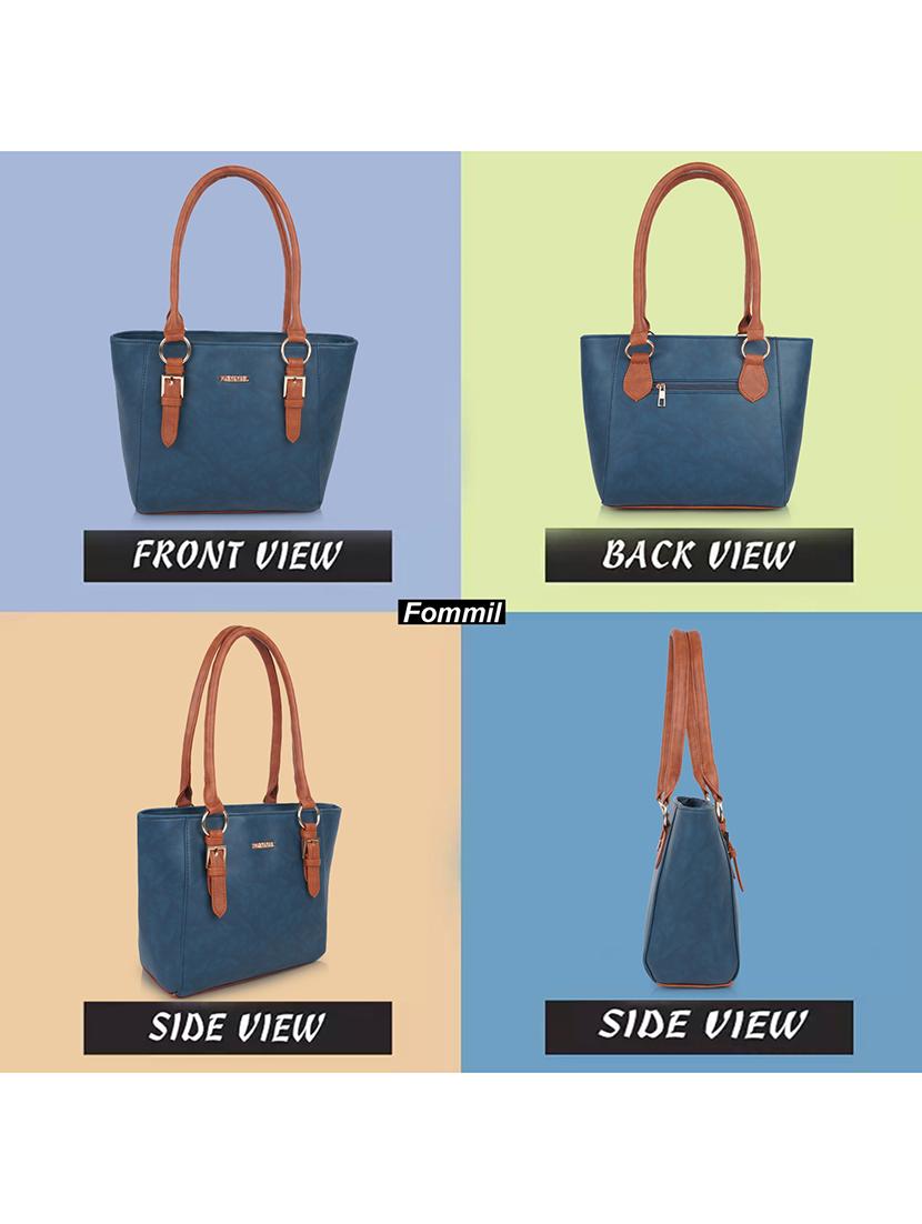 blue leatherette (pu) handbag - 20755066 - Standard Image - 1