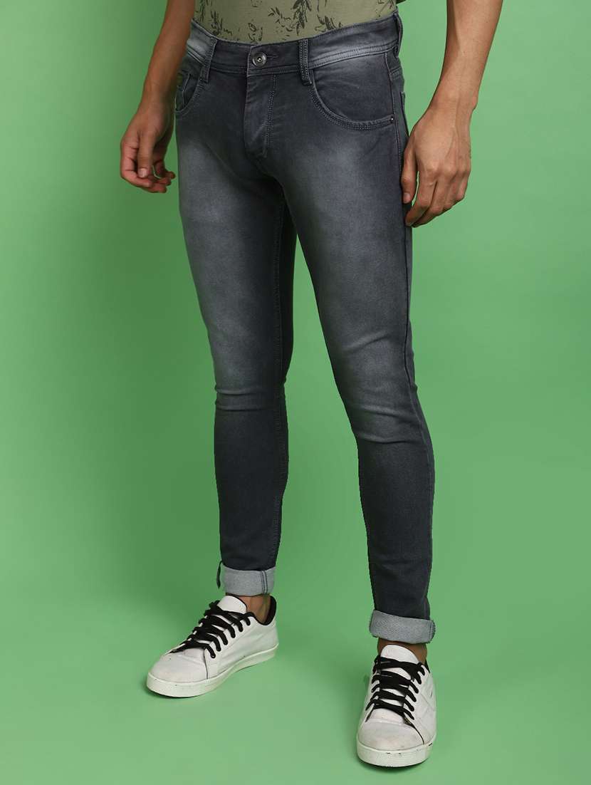 men mid rise plain denim jeans - 20755242 -  Standard Image - 1