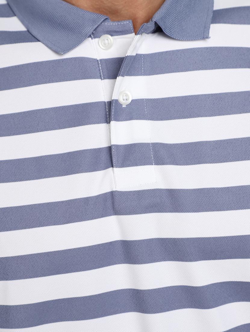 men striped print short sleeve polo t-shirt - 20755272 - Standard Image - 4