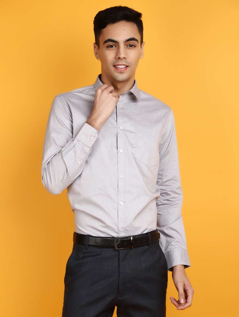 grey cotton formal shirt