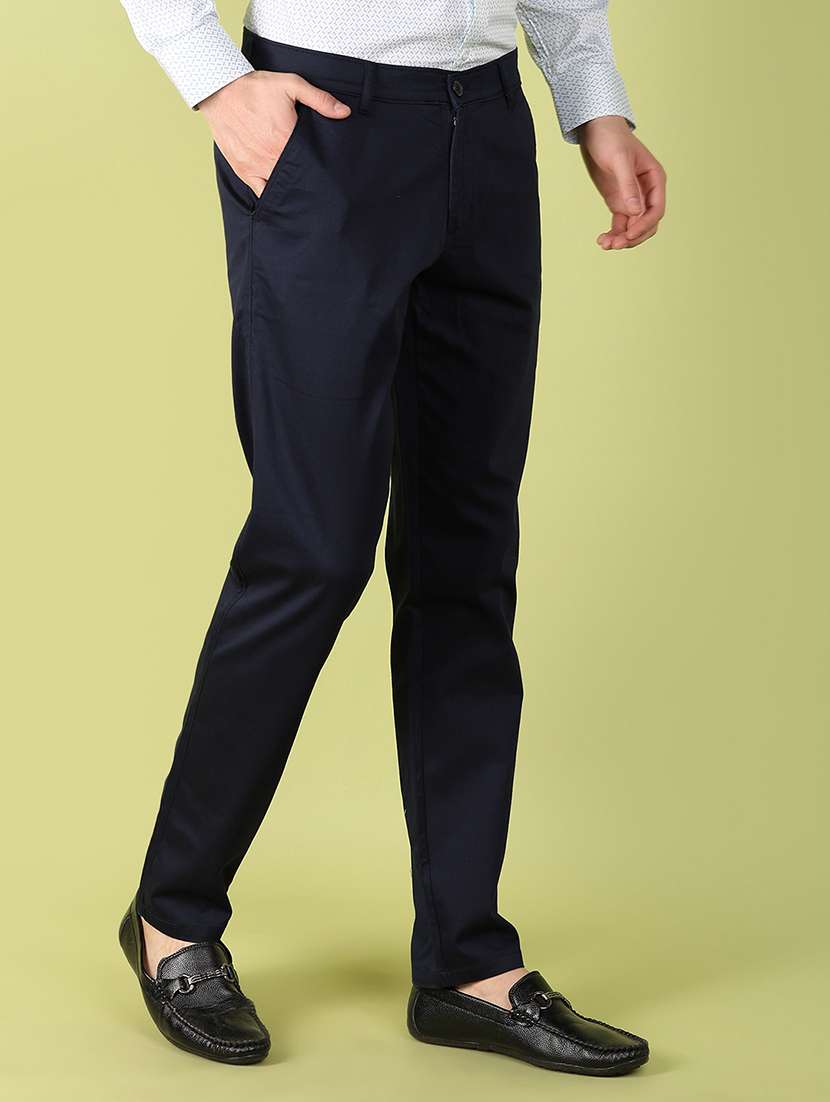 men mid rise solid chinos - 20755483 -  Standard Image - 1