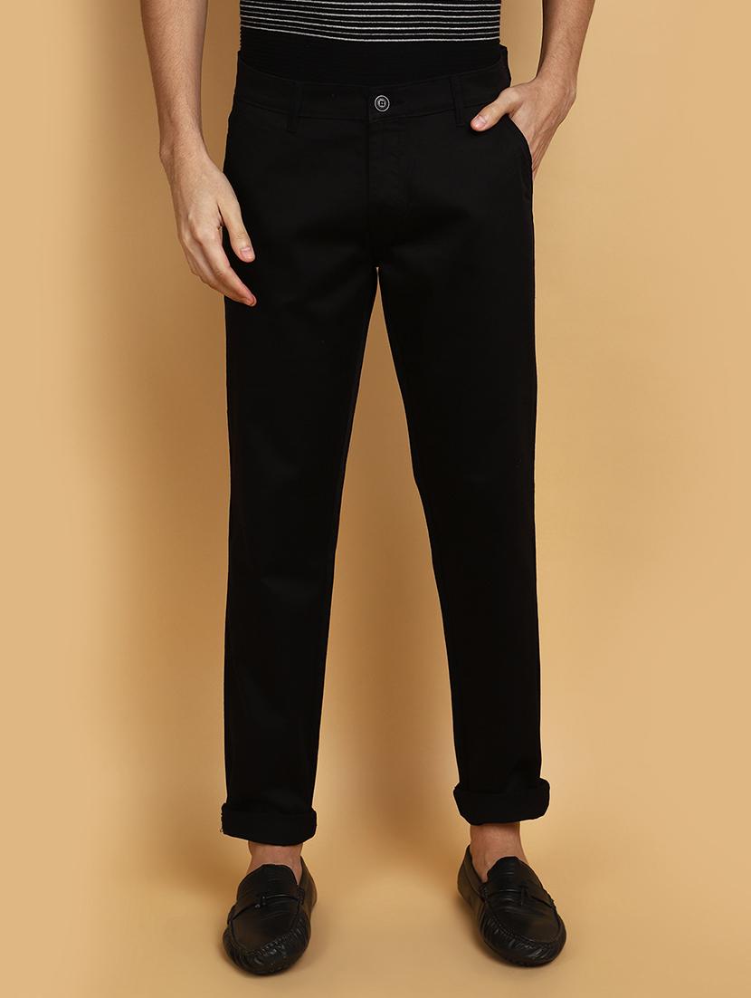 men black solids chinos casual trouser