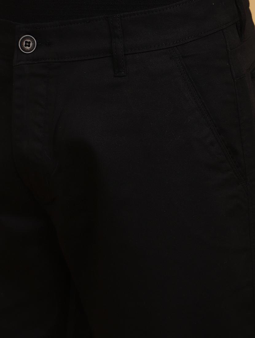 men black solids chinos casual trouser - 20755484 - Standard Image - 4