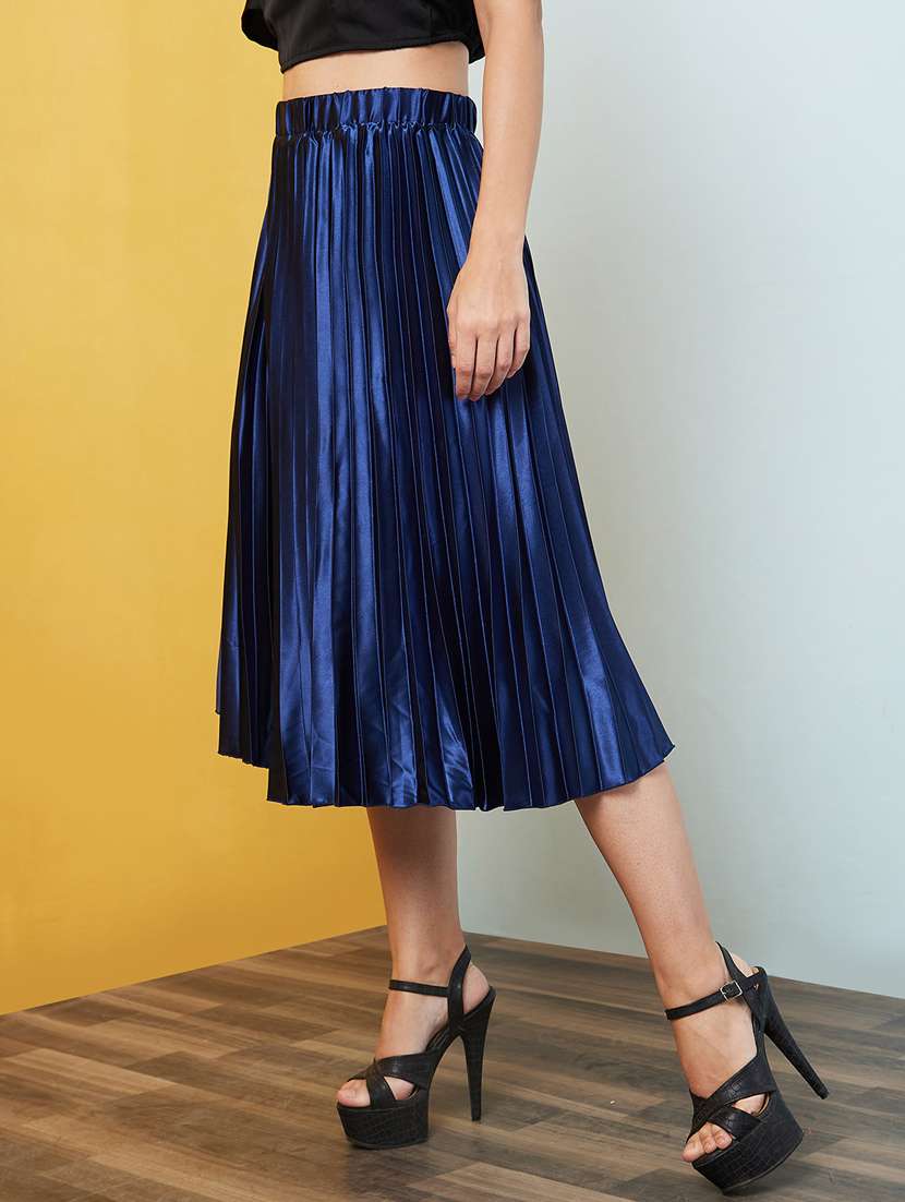 blue polyester aline skirts - 20755939 - Standard Image - 1