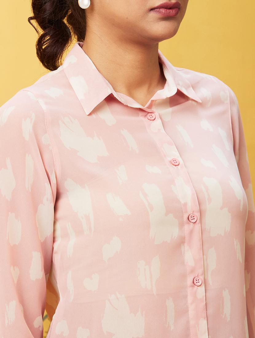 pink printed detailed buttoned shirt - 20755977 - Standard Image - 4