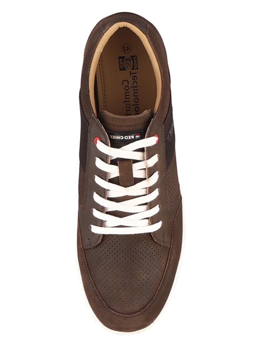 brown leather lace up sneakers - 20756022 - Standard Image - 4