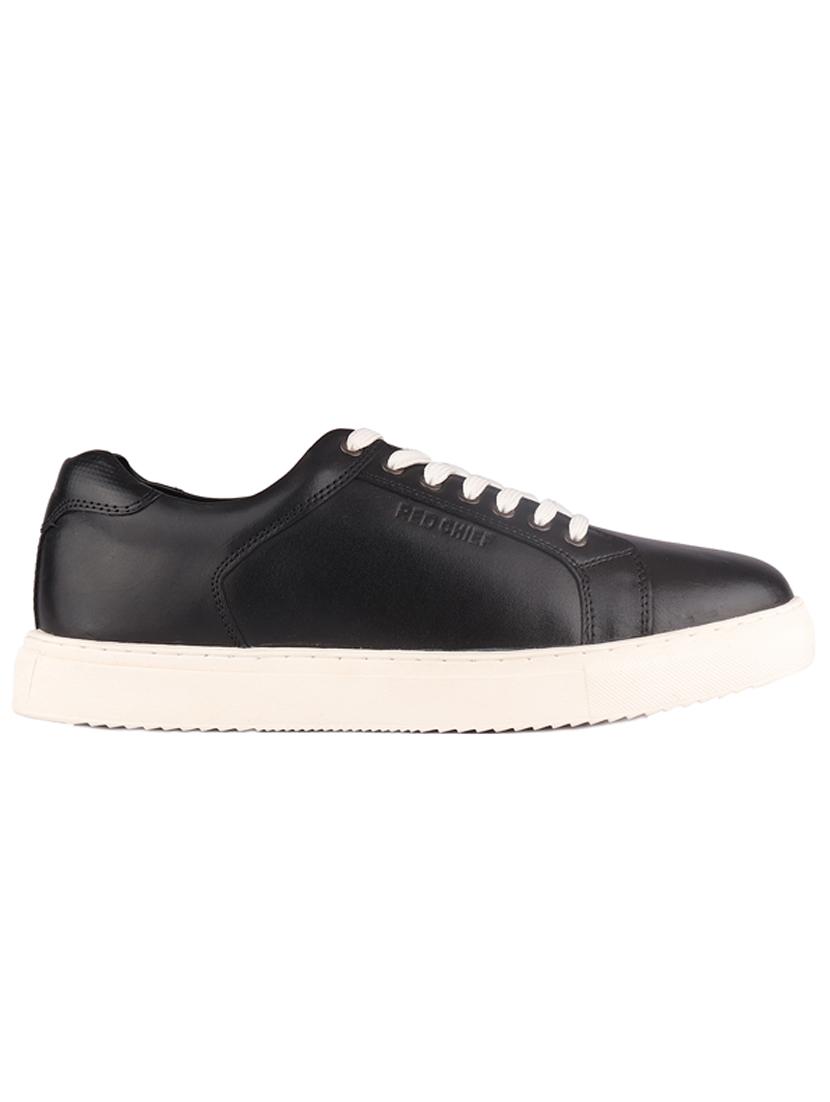 black leather lace up sneakers - 20756030 - Standard Image - 1