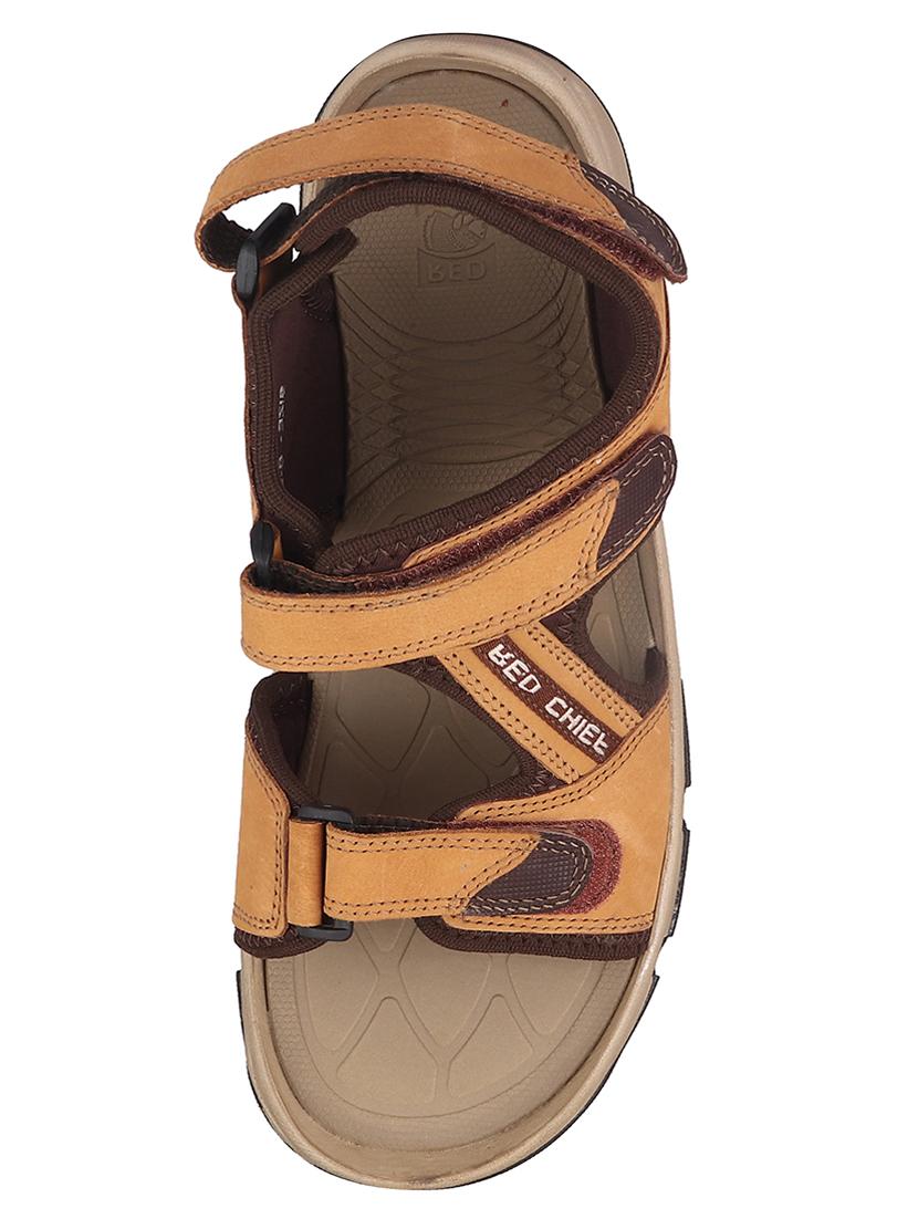 brown leather back strap sandals - 20756041 - Standard Image - 4