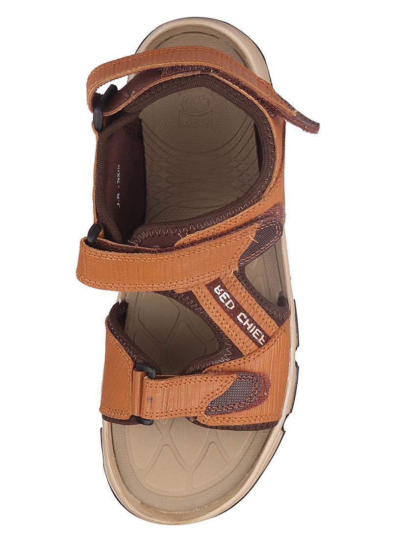 tan leather back strap sandals - 20756042 - Standard Image - 4
