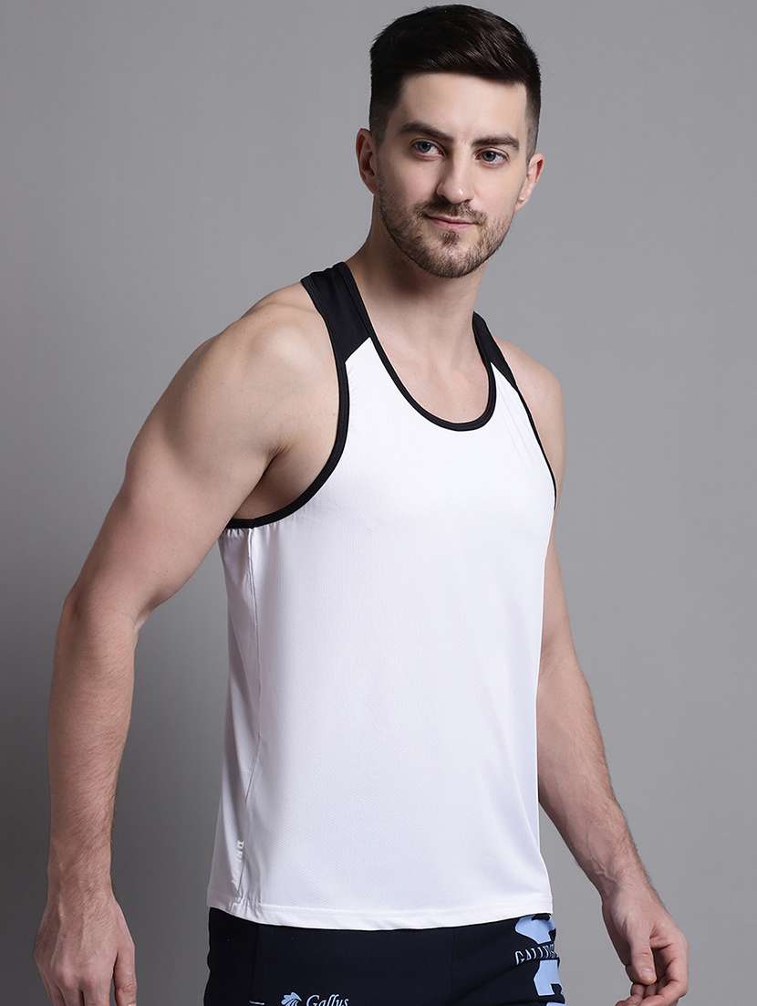 men scoop neck color block vest - 20756128 -  Standard Image - 1