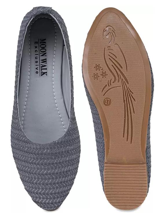 grey synthetic slip on ballerina - 20757289 - Standard Image - 1