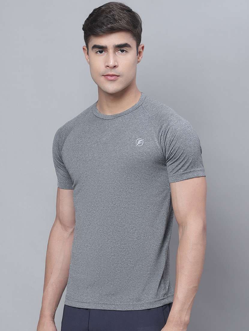 grey short sleeve plain t-shirt - 20757323 - Standard Image - 1