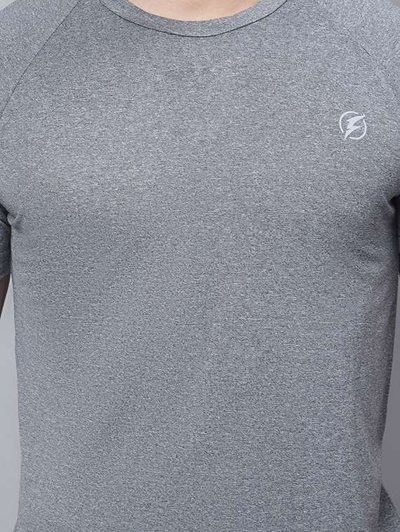 grey short sleeve plain t-shirt - 20757323 - Standard Image - 4