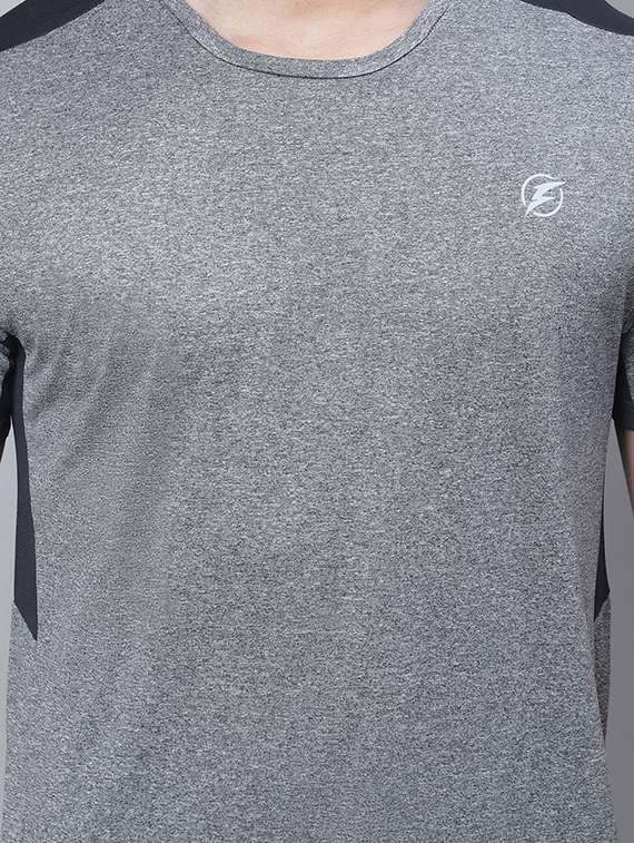 solid grey shoulder taped t-shirt - 20757326 - Standard Image - 4