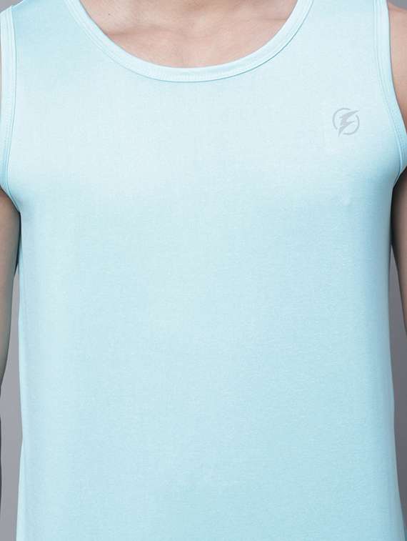 solid turquoise sleeveless t-shirt - 20757349 - Standard Image - 4