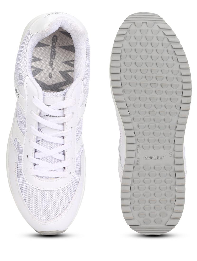 solid white lace up sport shoes - 20757454 - Standard Image - 4