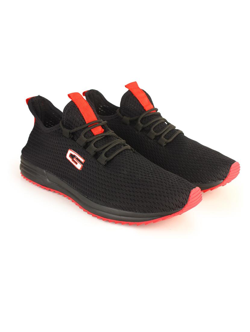 solid black lace up sports shoes - 20757456 -  Standard Image - 1