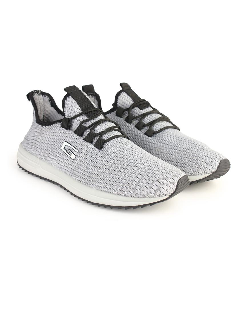 solid grey lace up sport shoes - 20757458 -  Standard Image - 1