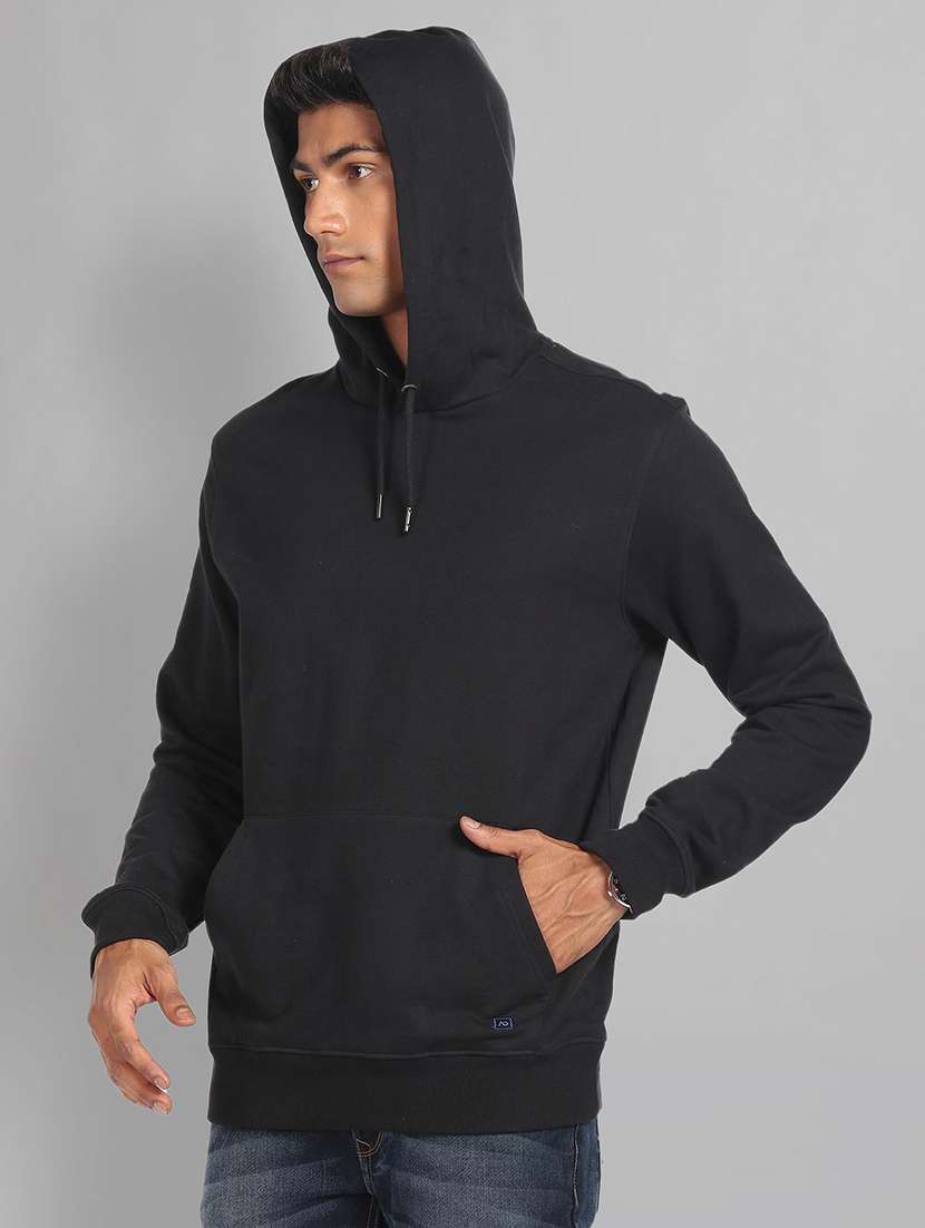 solid black hooded sweatshirt - 20757478 -  Standard Image - 1