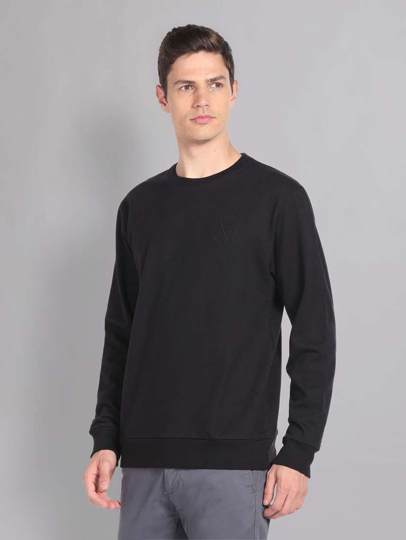 men long sleeves plain printed sweatshirt  - 20757482 -  Zoom Image - 0