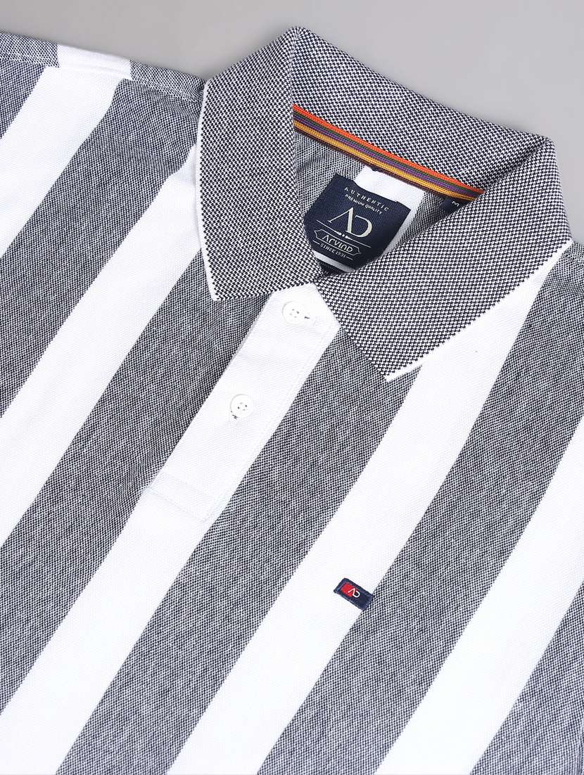 white & grey striped polo t-shirt - 20757487 -  Standard Image - 4