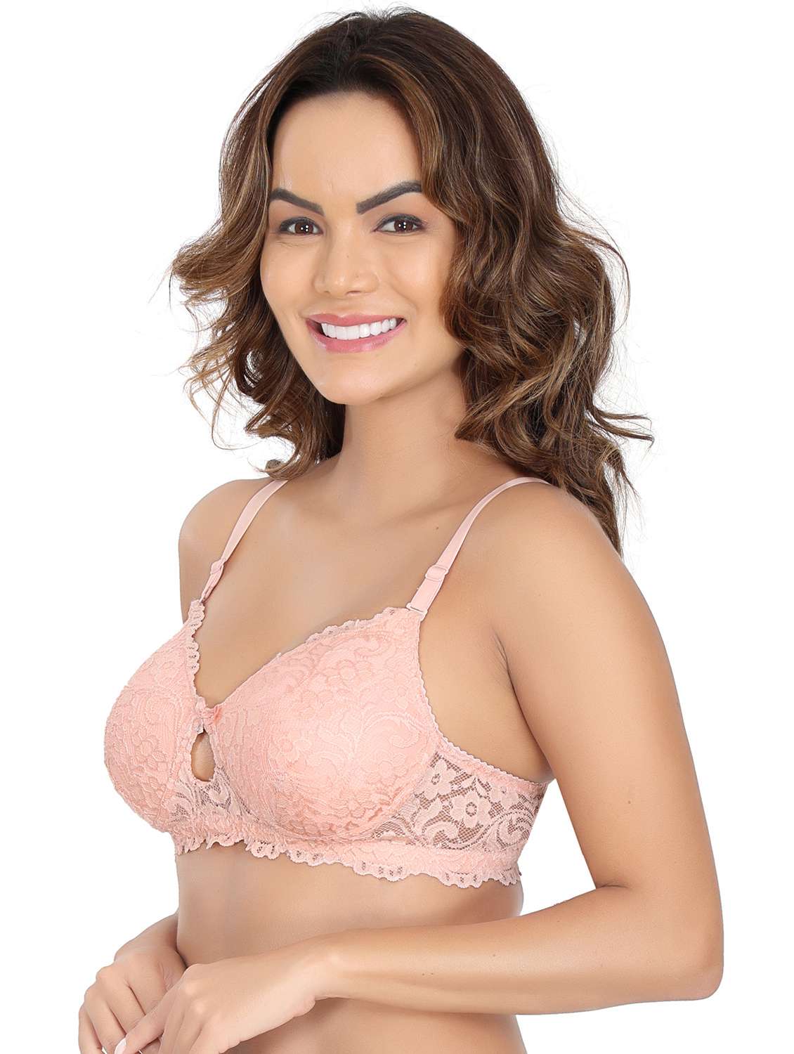 women pink net regular bra - 20758091 -  Standard Image - 1