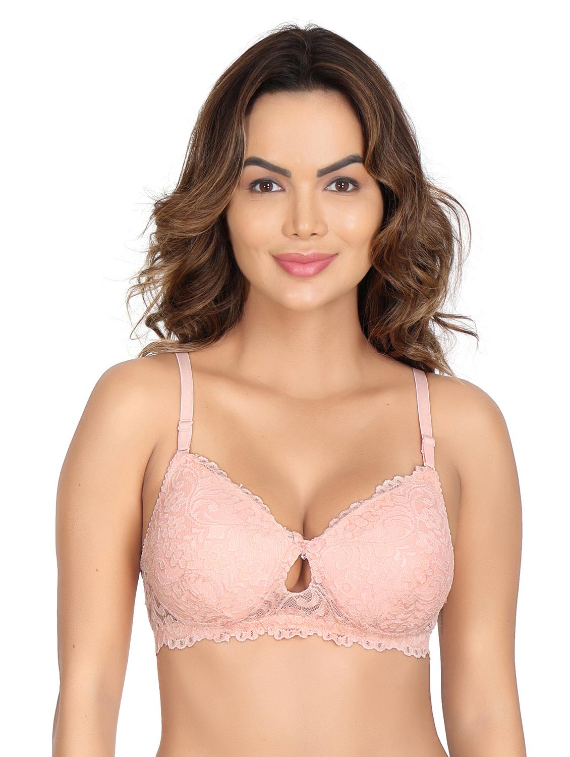 women pack of 3 pink net regular bra - 20758093 - Standard Image - 1