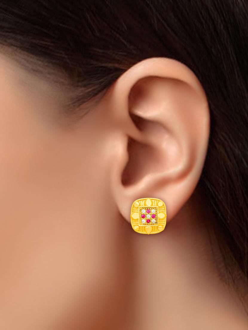 gold plated studs earrings - 20758104 - Standard Image - 1