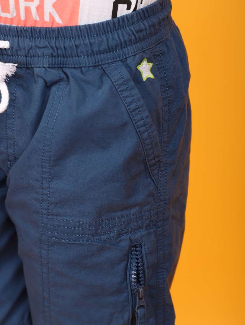 boys blue solid shorts - 20764141 -  Standard Image - 4