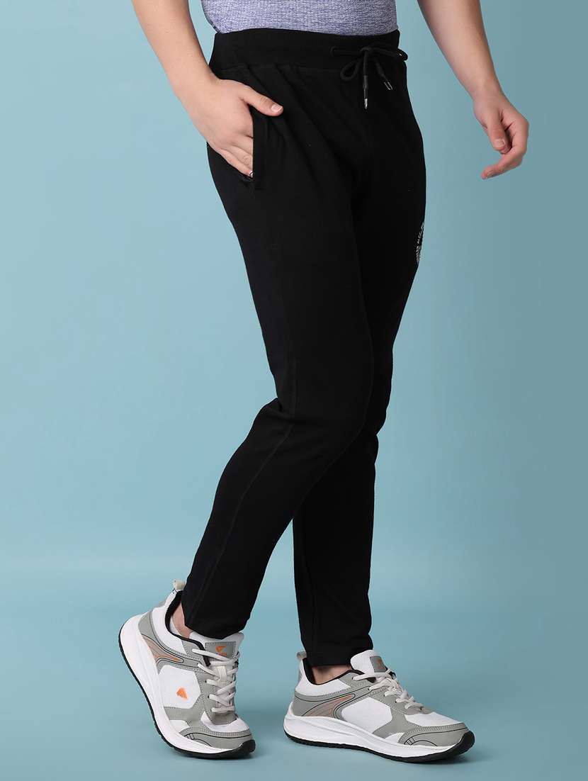 men black placement printed track pant - 20764185 -  Standard Image - 1