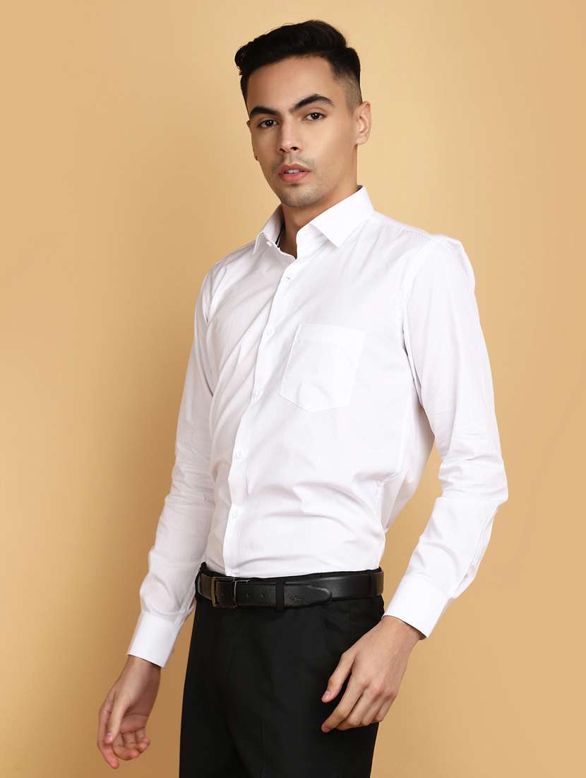 white cotton formal shirt - 20764254 -  Standard Image - 1