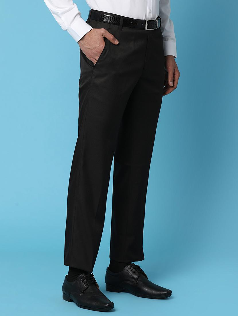 men solid mid rise full length formal trouser - 20764309 - Standard Image - 1