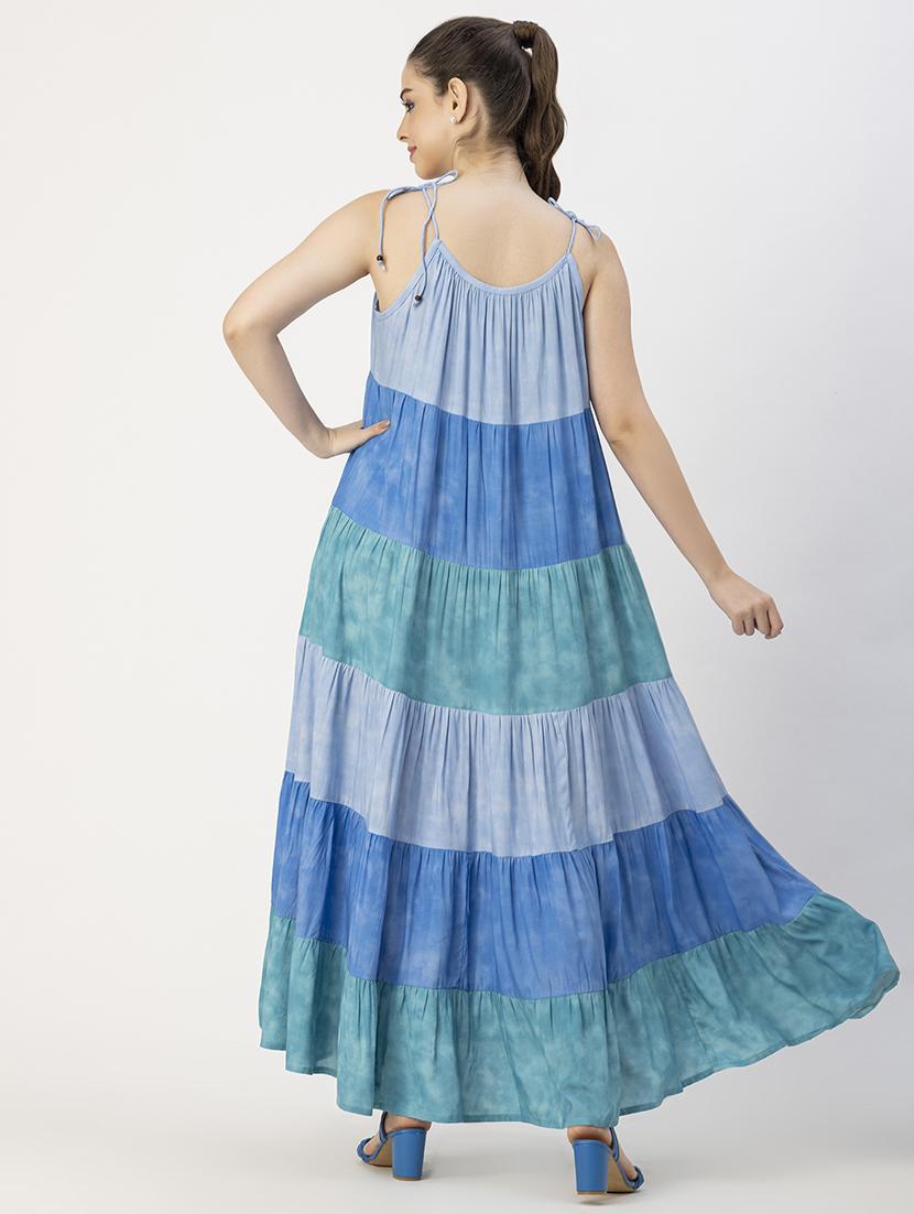 women halter neck tiered maxi dress - 20765892 - Standard Image - 4